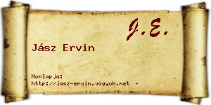 Jász Ervin névjegykártya