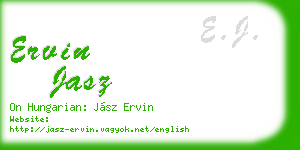 ervin jasz business card